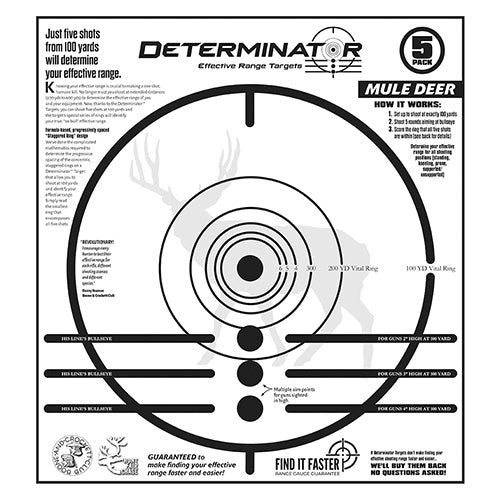 Determinator Effective Range Targets