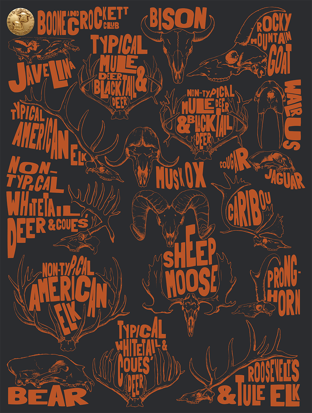 Big Game Skulls Poster