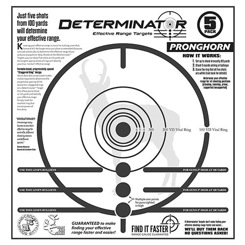 Determinator Effective Range Targets